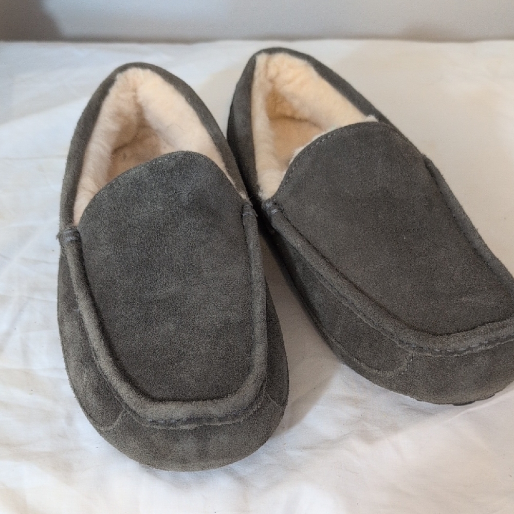 UGG Men's Charcoal Suede Slip-Ons